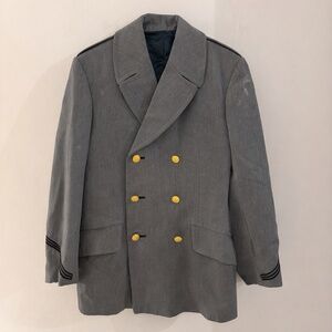 Vintage USMA West Point Cadet Dress Coat Gray Military Academy Uniform Jacket